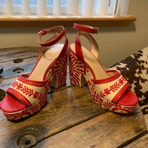 Floral Embroidered Aldo Platforms